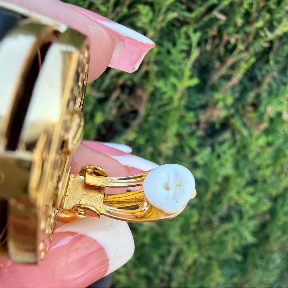 #251 Dolce & Gabbana Wood Drop Hoop Earrings - Picture 12 of 13